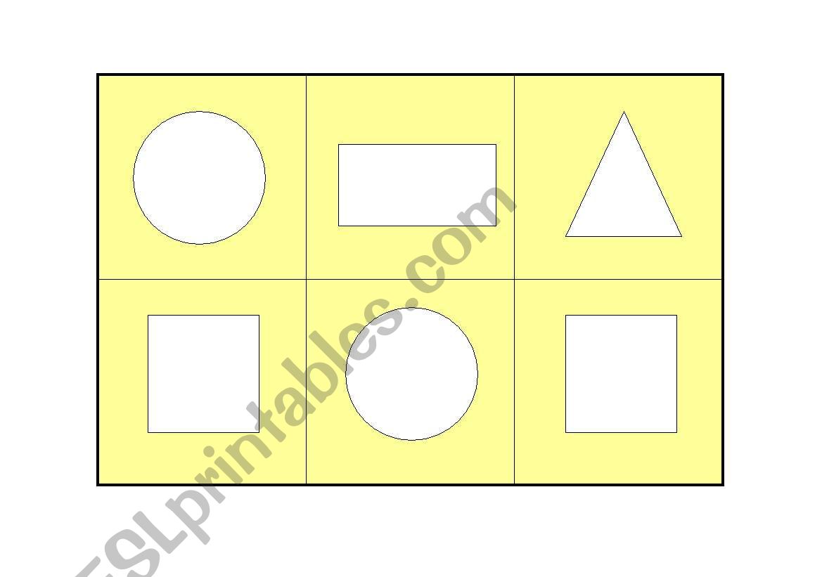 shape bingo worksheet