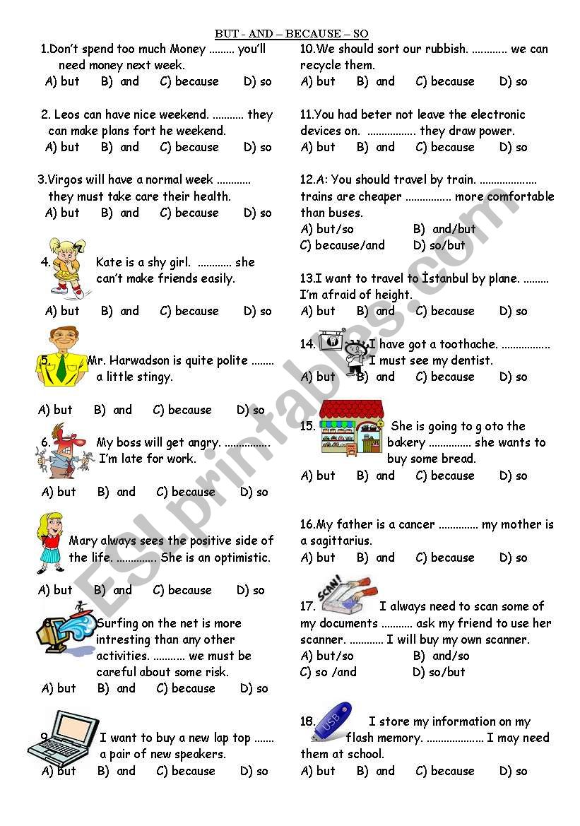 conjunctions worksheet