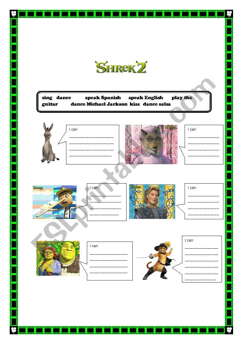 shrek can and cant worksheet