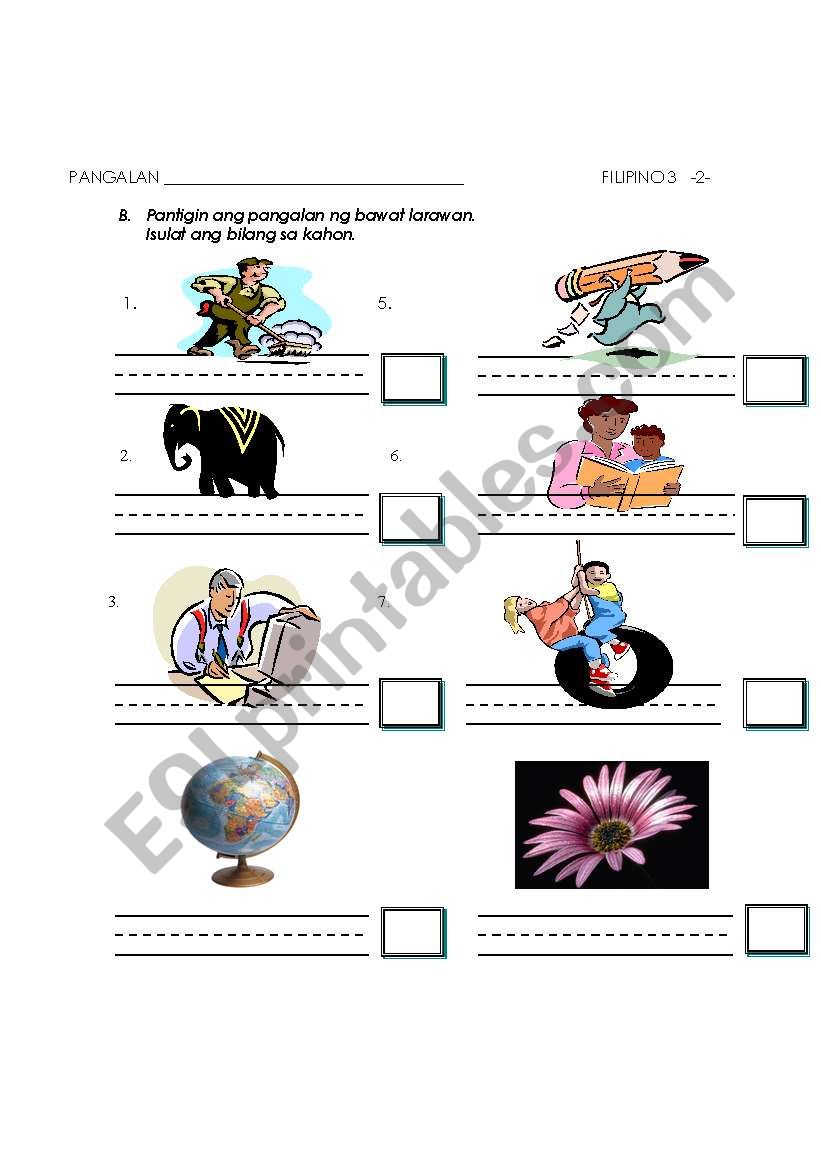 Pangalan worksheet