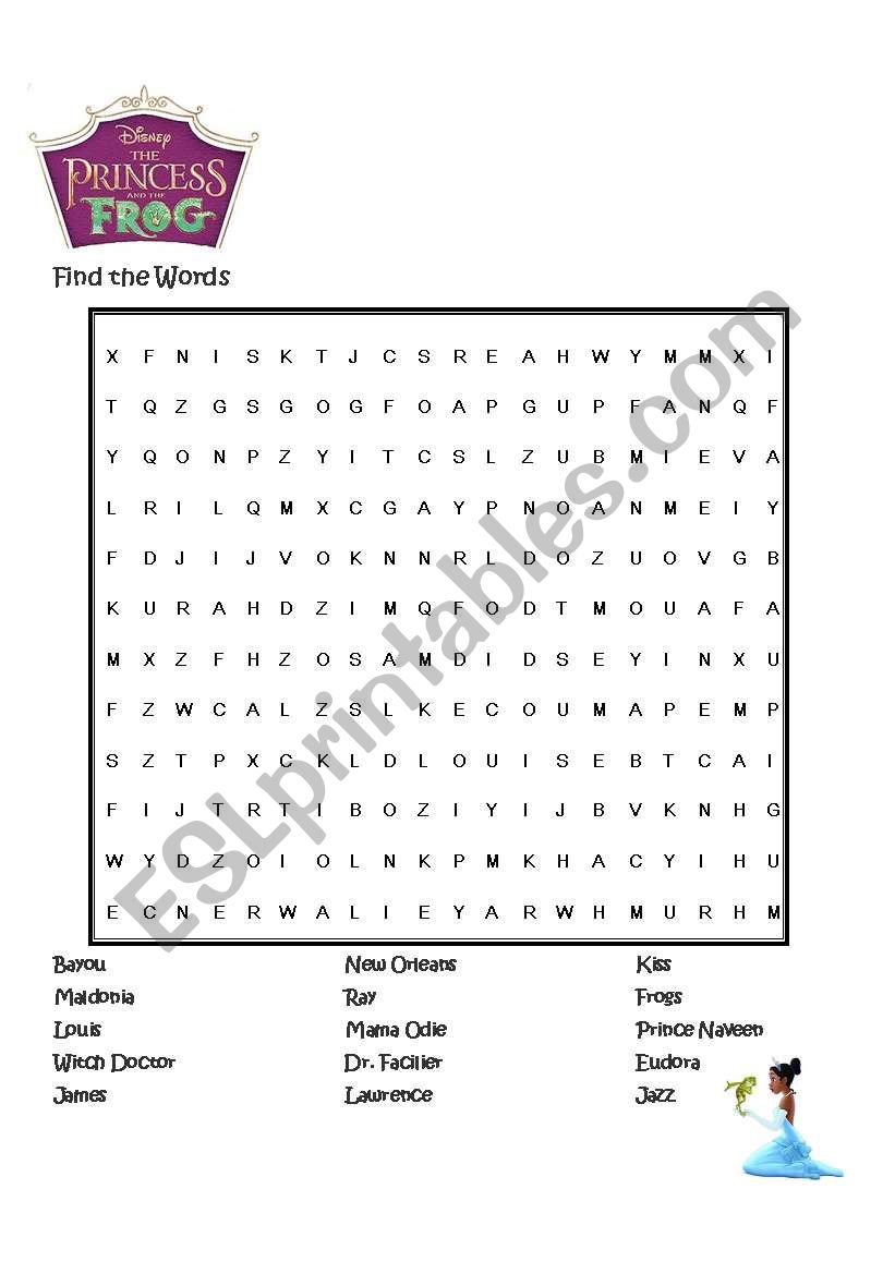 Disney Princess & Frog: Word Find