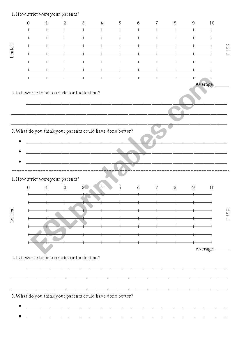 Strict Parents worksheet