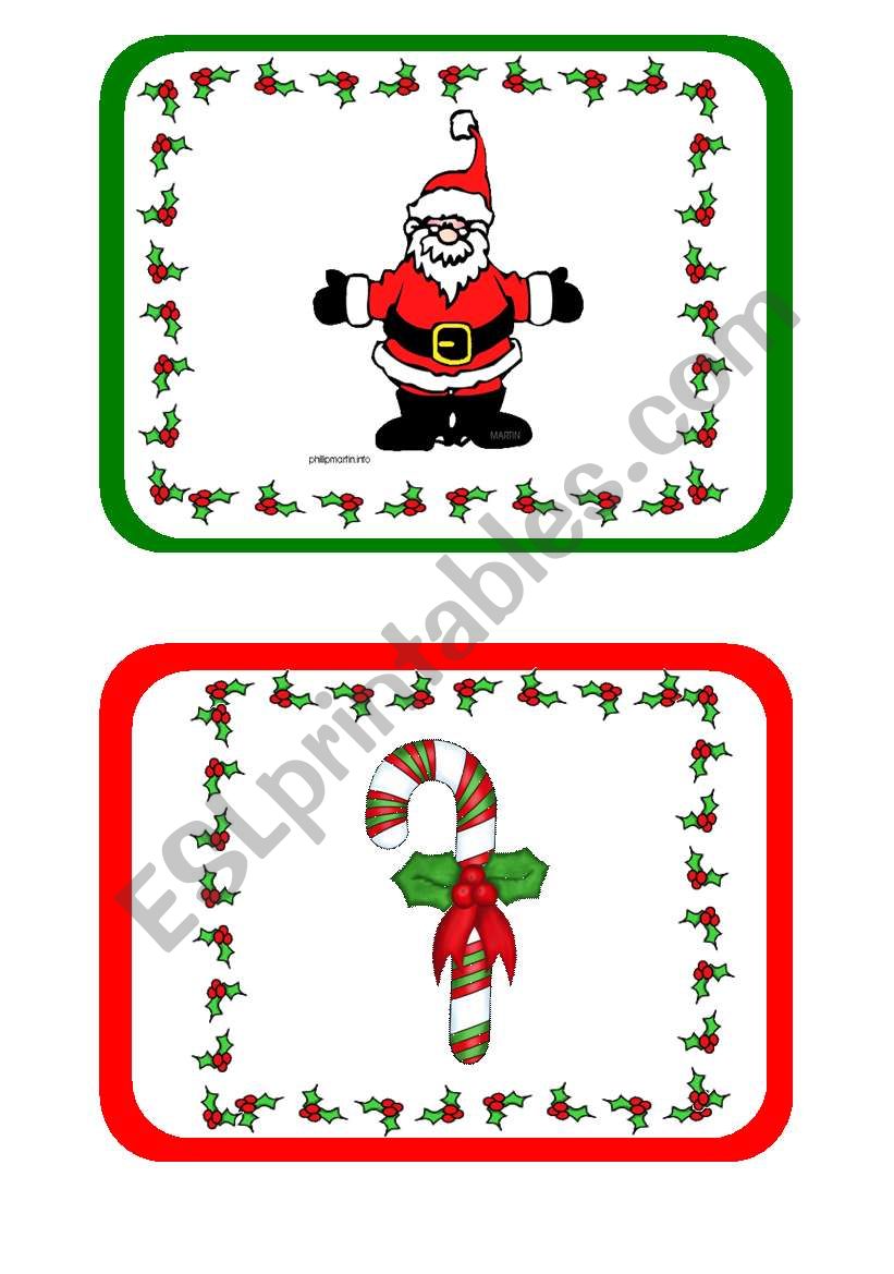 Christmas Flashcards part 1 of 2