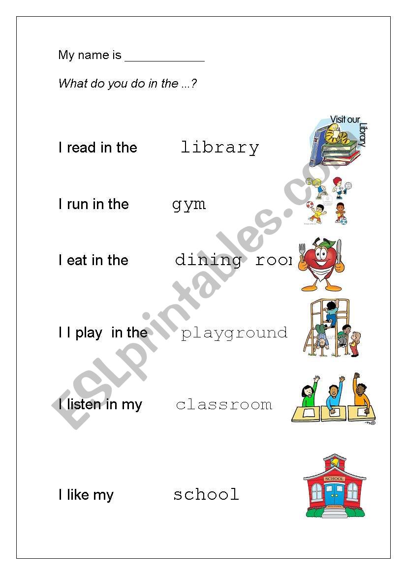 What do you do in the ...? worksheet