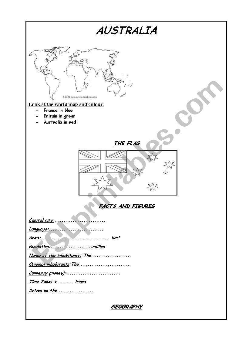 Australia ID card worksheet