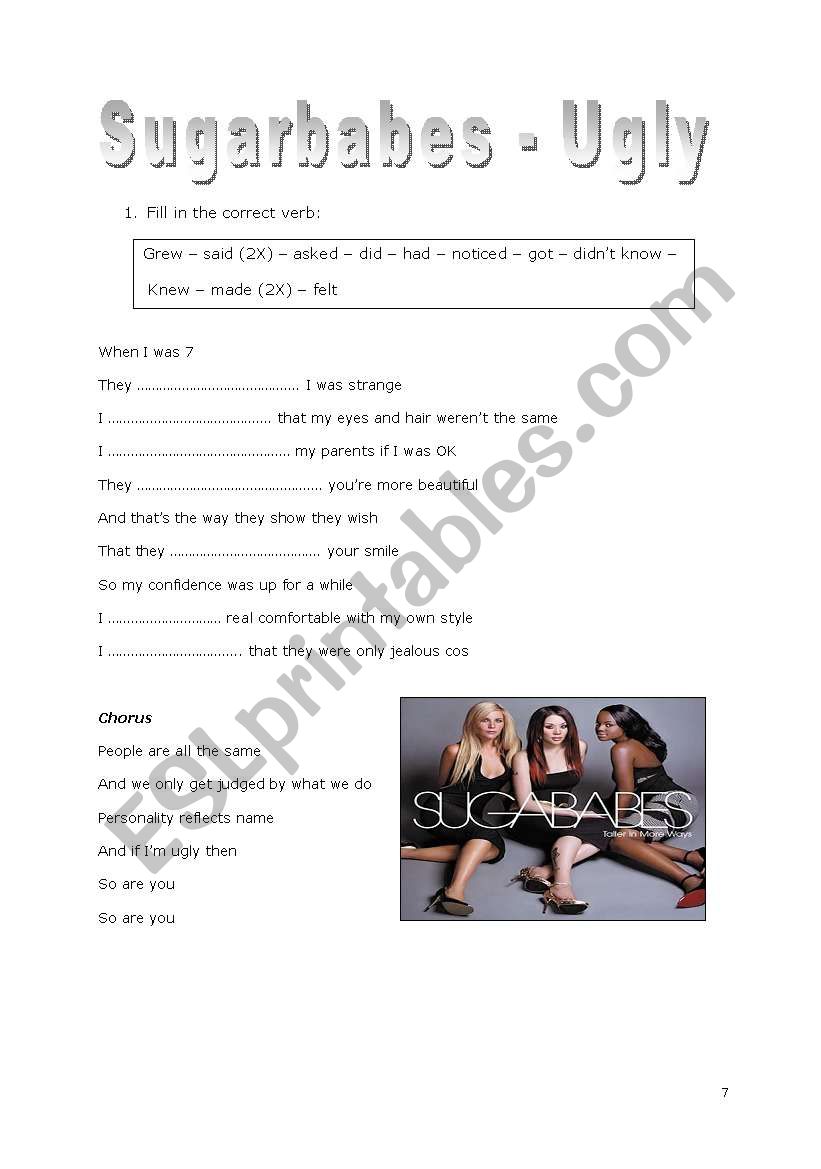 Simple Past - Sugar Babes worksheet