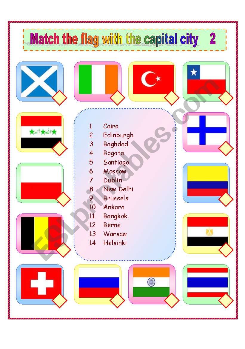 Match the flags and capital cities 2