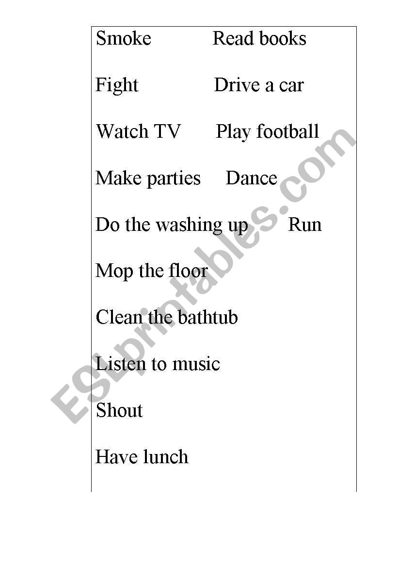 Household rules worksheet