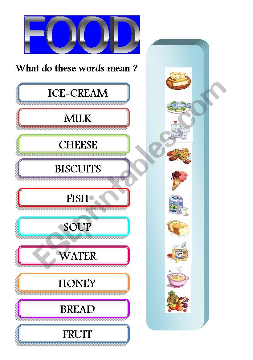 FOOD worksheet