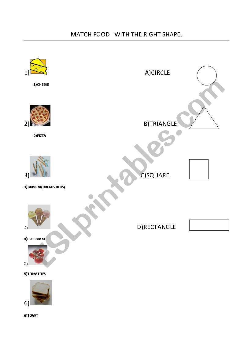 match food with the right shape