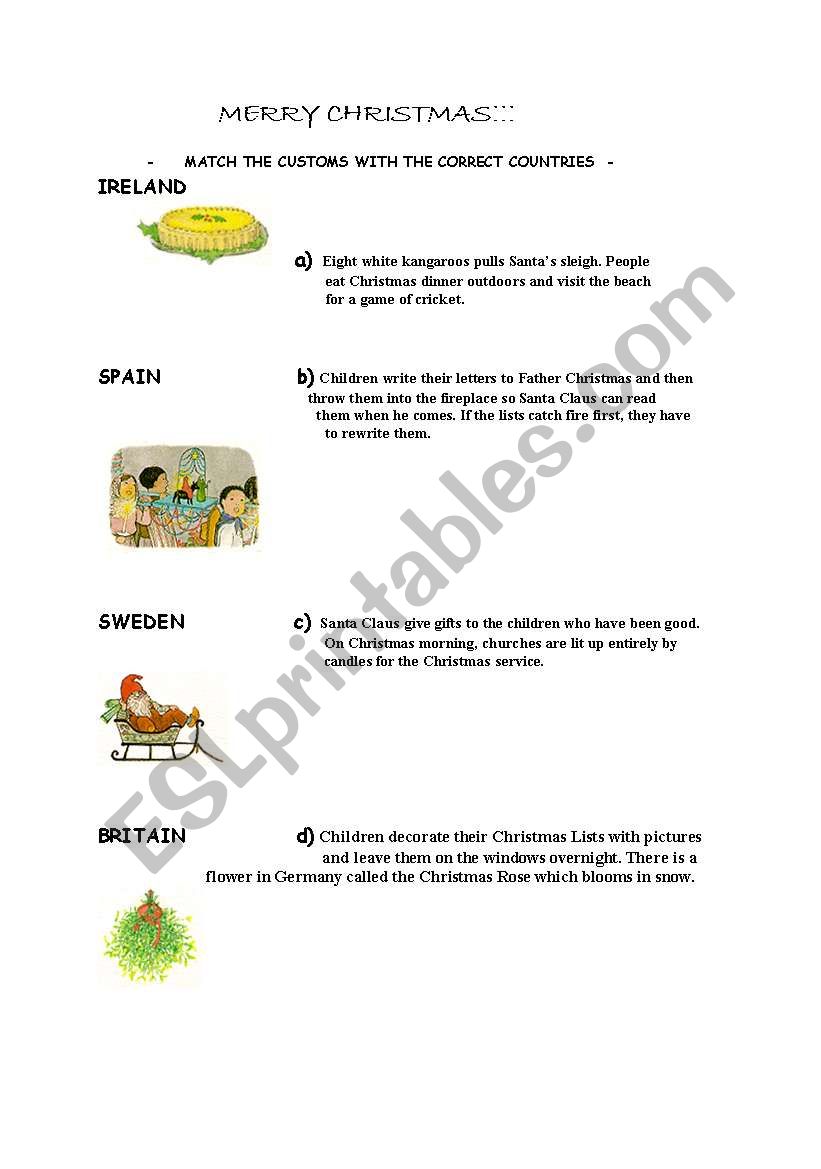 merry christmas worksheet