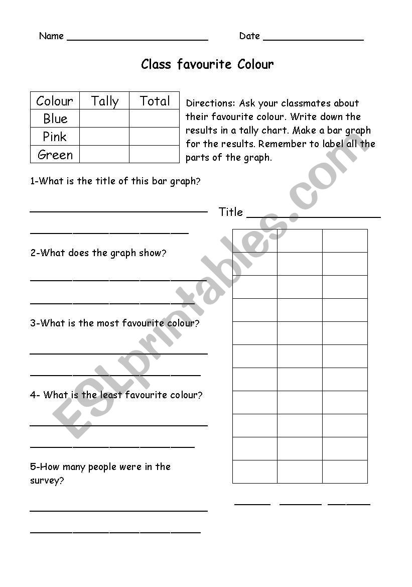 Class favourite Colour  worksheet