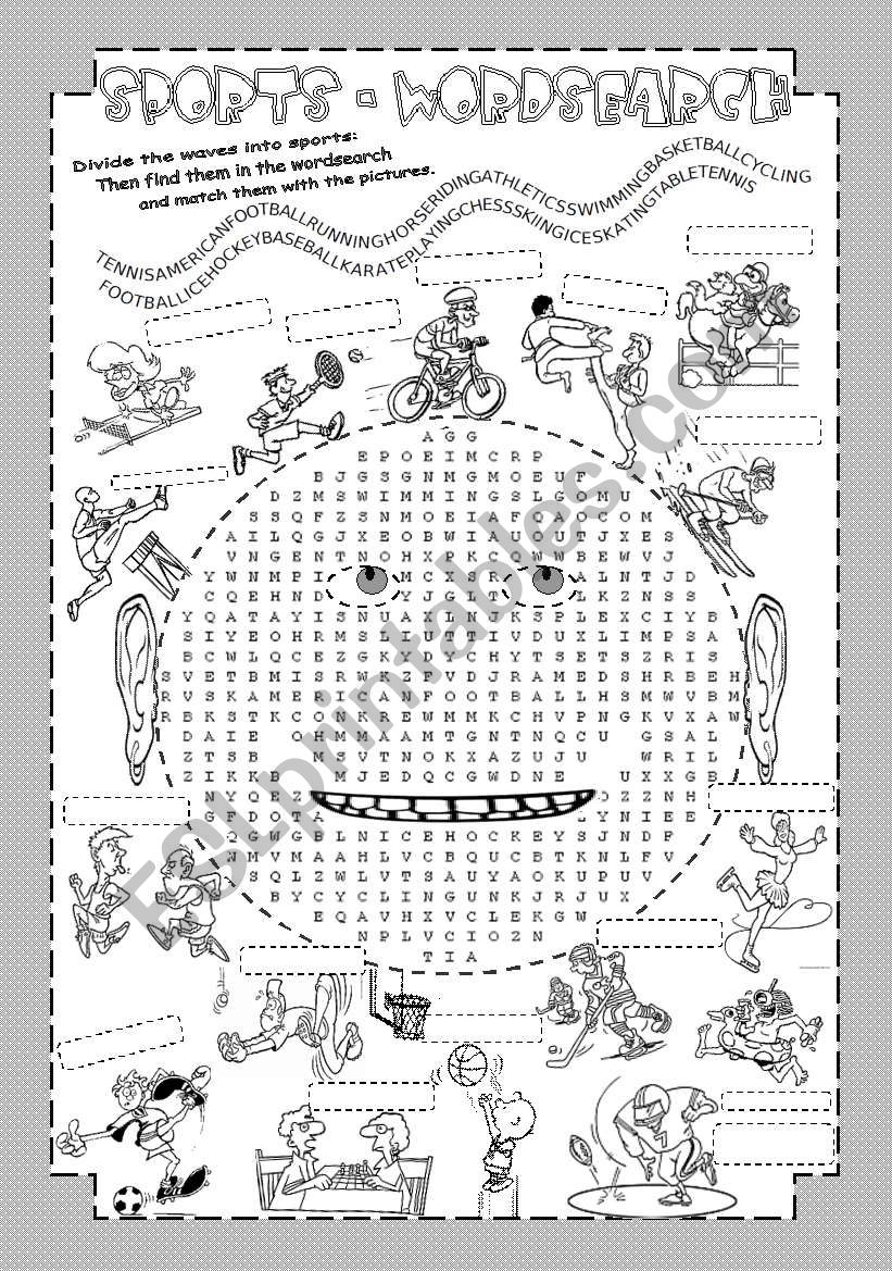 Sports - Wordsearch worksheet