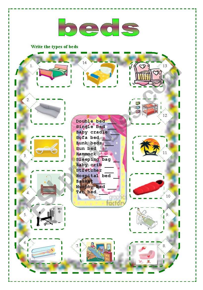 Beds worksheet