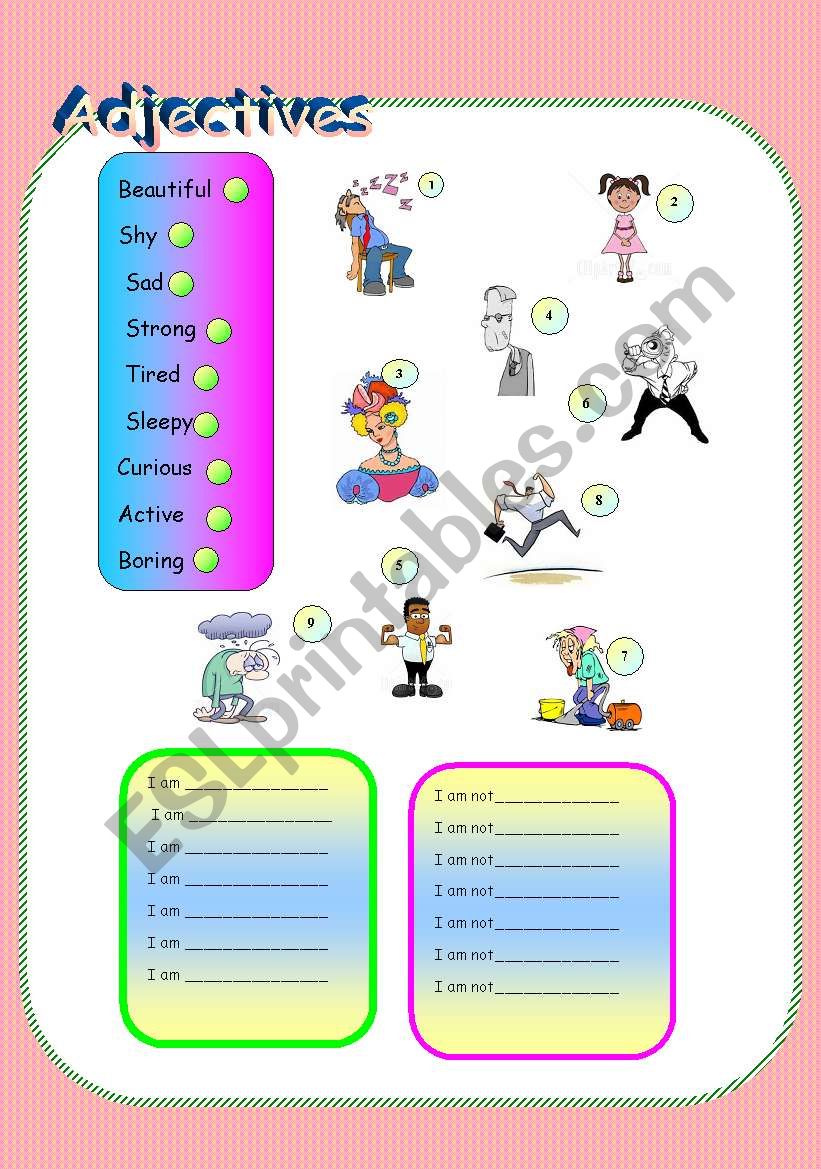 Adjectives worksheet