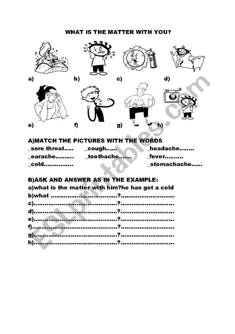 what is the matter with you? worksheet