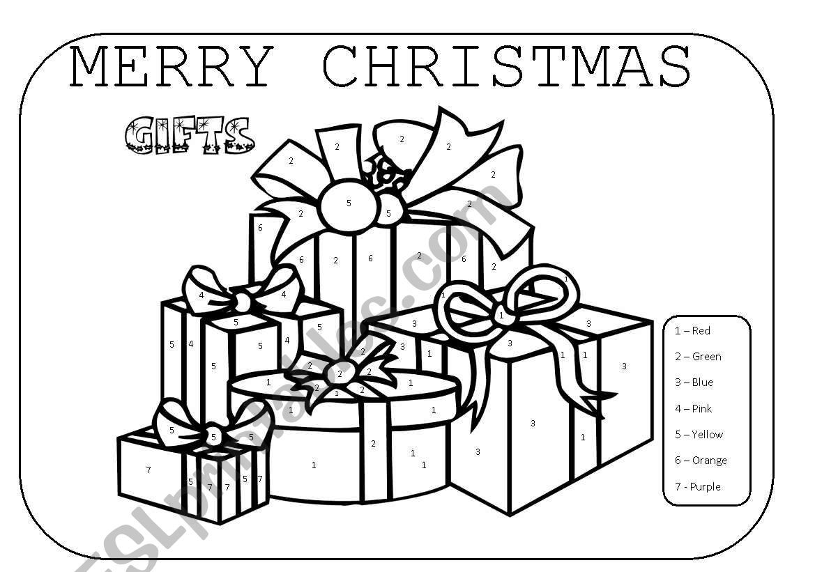 Christmas gifts worksheet