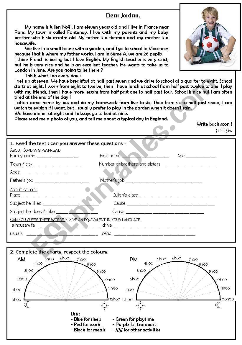 My Penpals letter worksheet