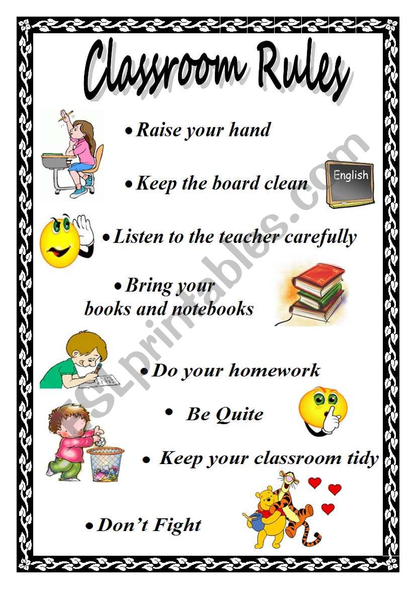 Worksheets About Classroom Rules