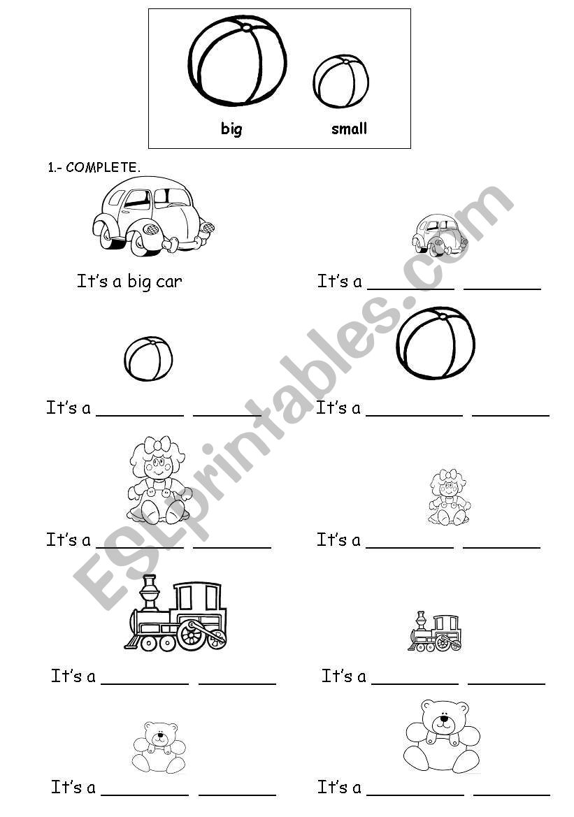 big and small worksheet