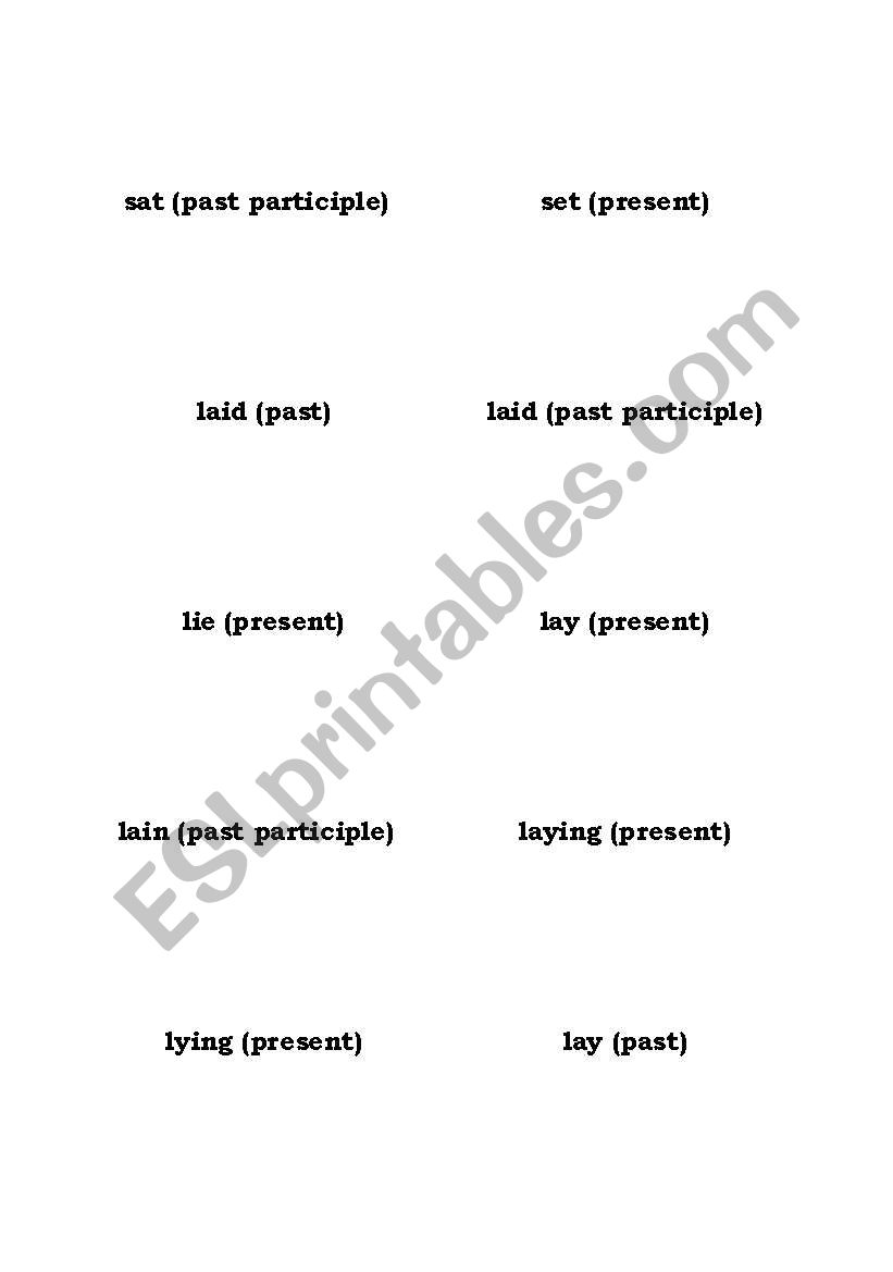 Troublesome verbs: lie/lay, set/sit, rise/raise PART TWO