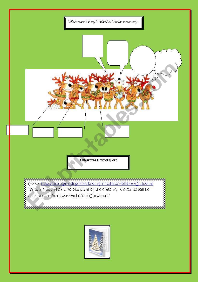 Christmas activities worksheet