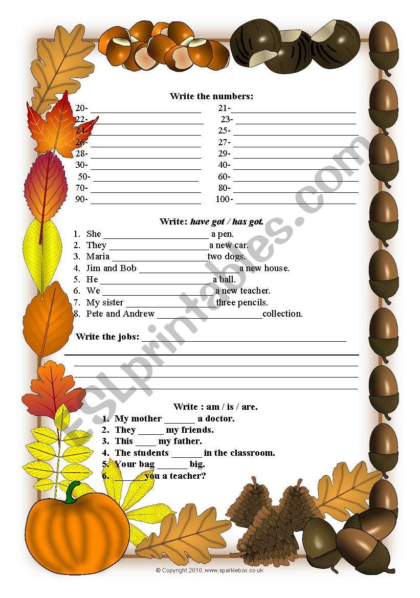 Mix Test worksheet