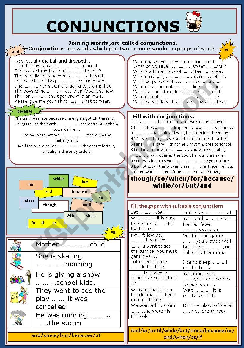 CONJUNCTIONS worksheet