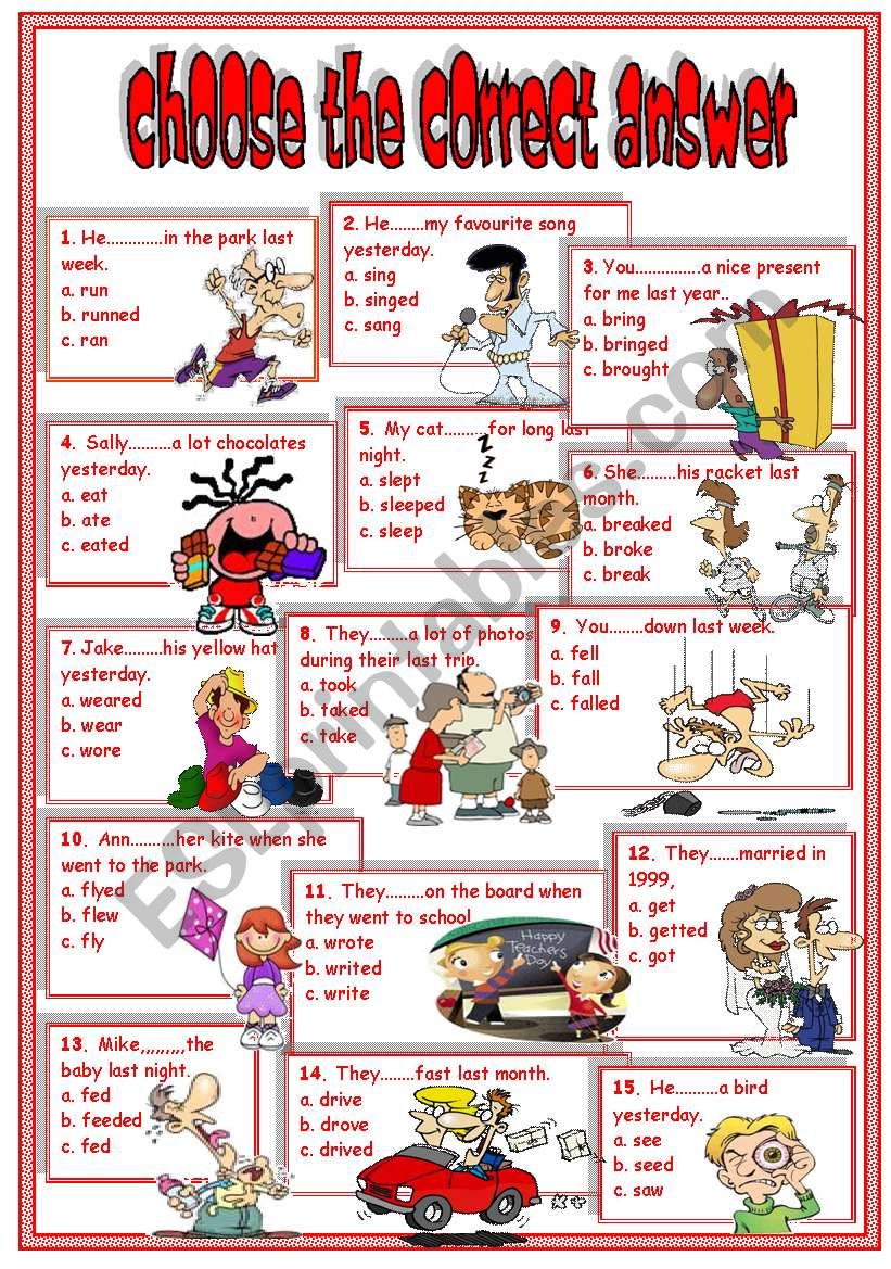 simple past.irregular verbs worksheet