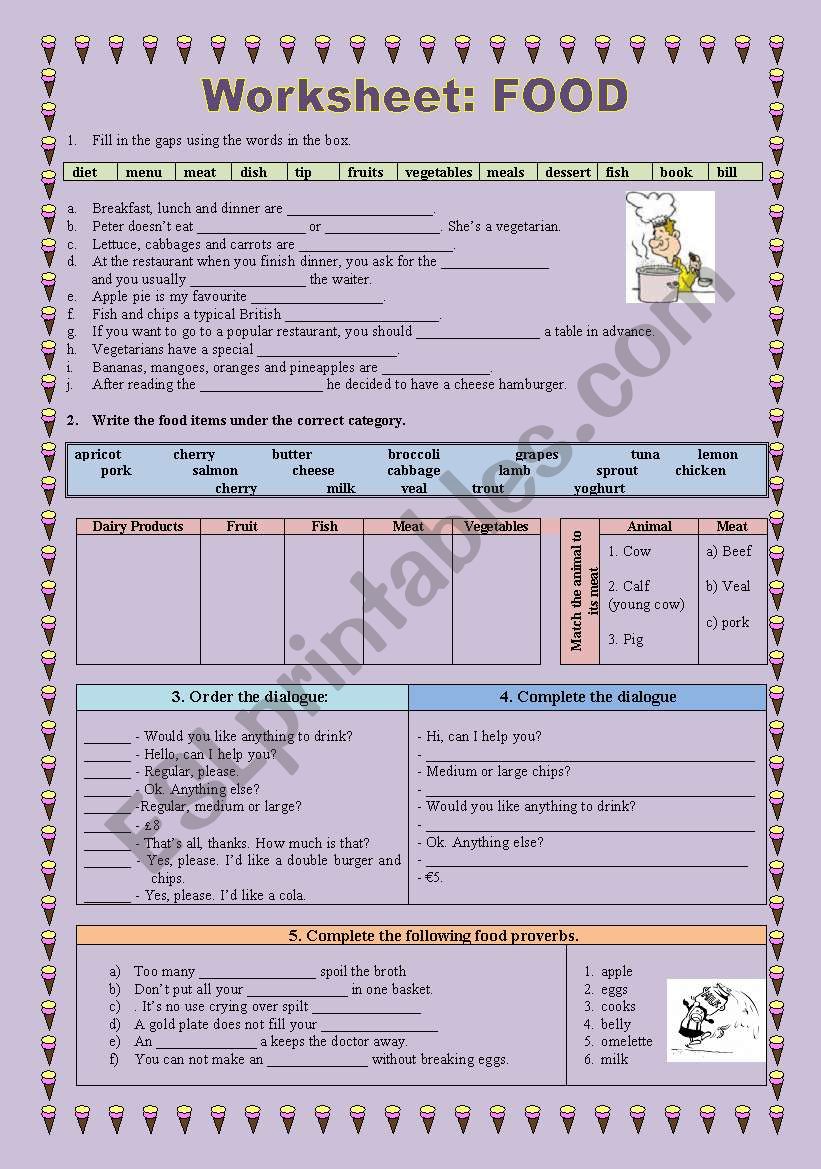 Food: Bon appetit! worksheet