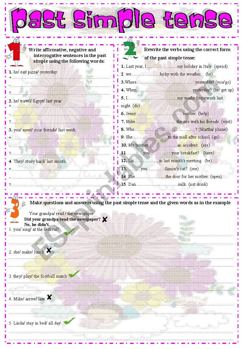 simple past worksheet