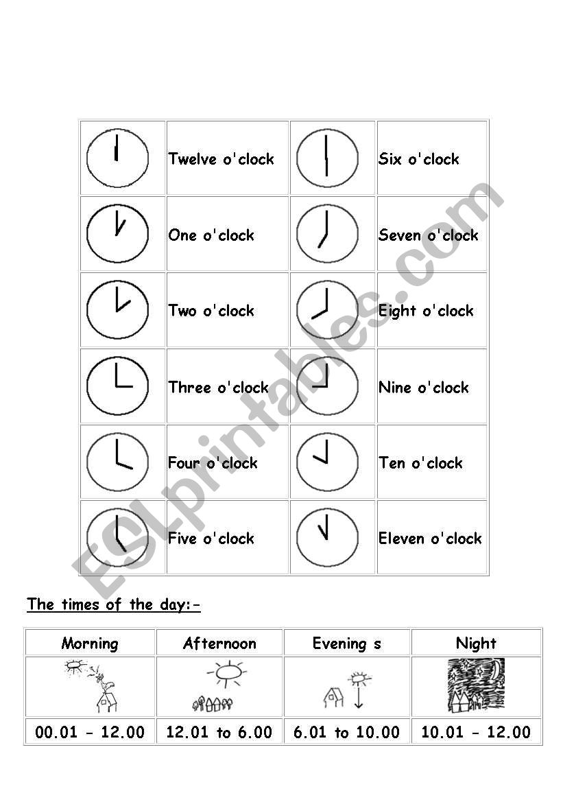 Time worksheet