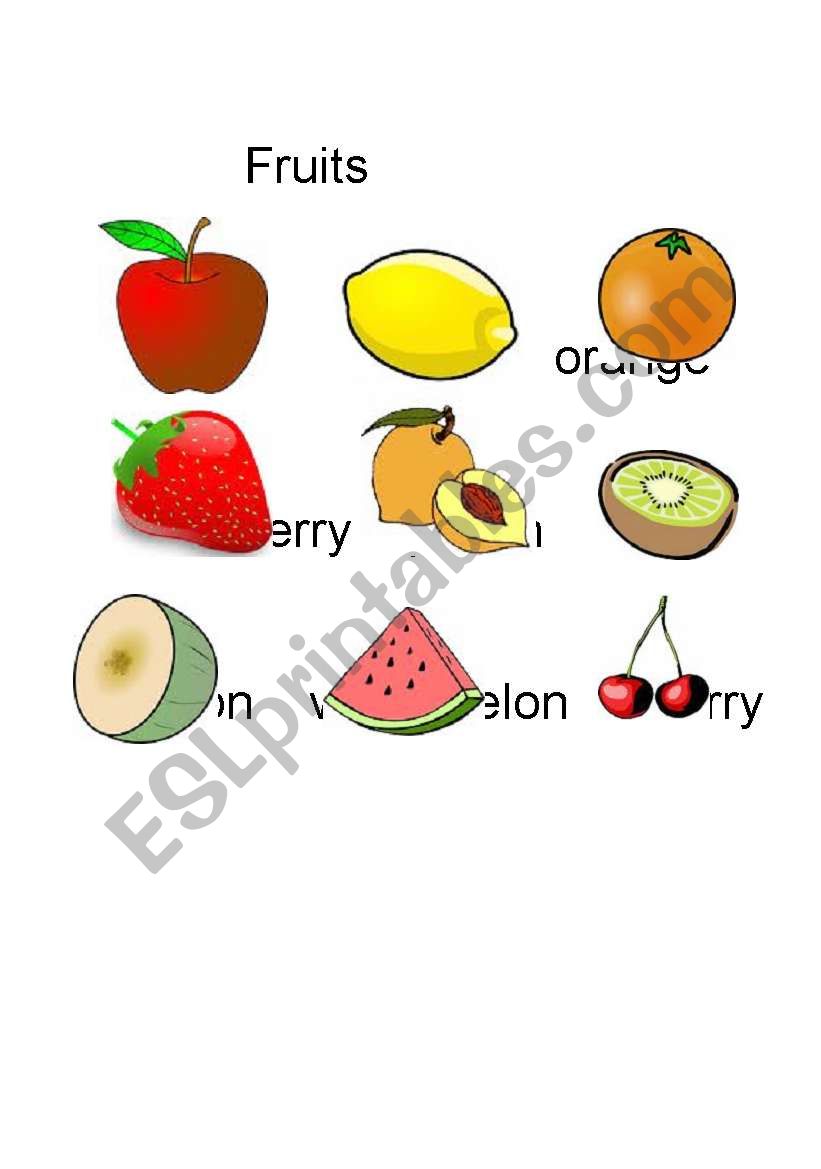 fruits worksheet