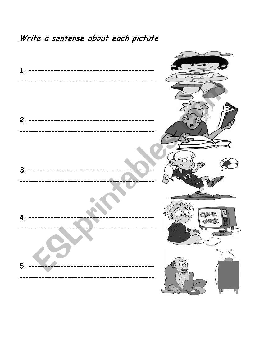 Write sentenses worksheet