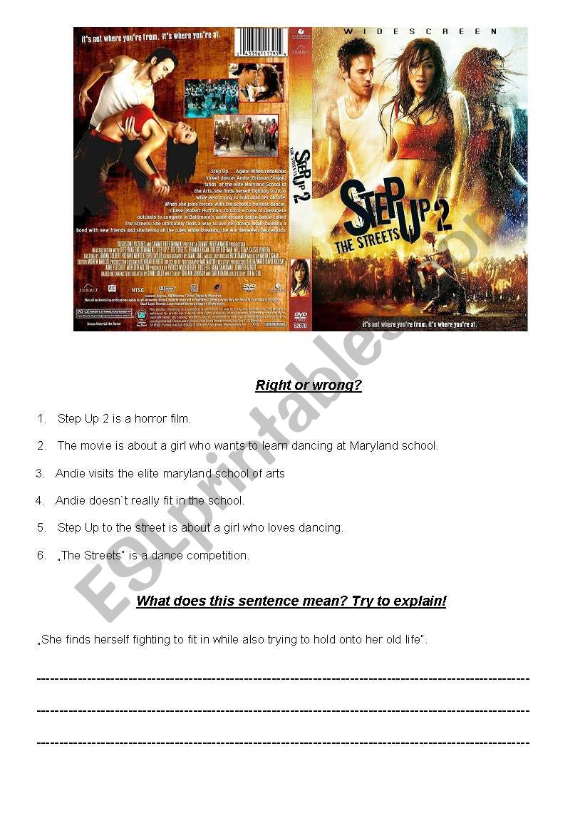 Step Up to the streets worksheet
