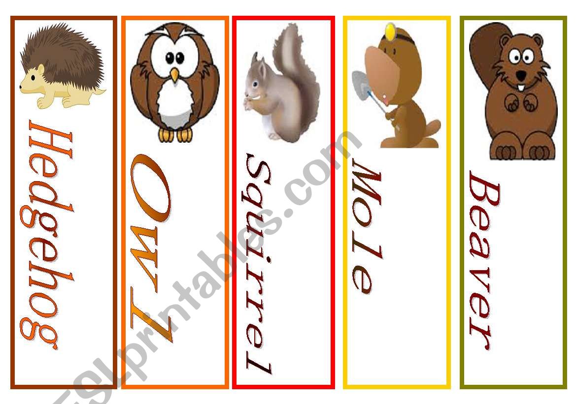 animal bookmarks worksheet