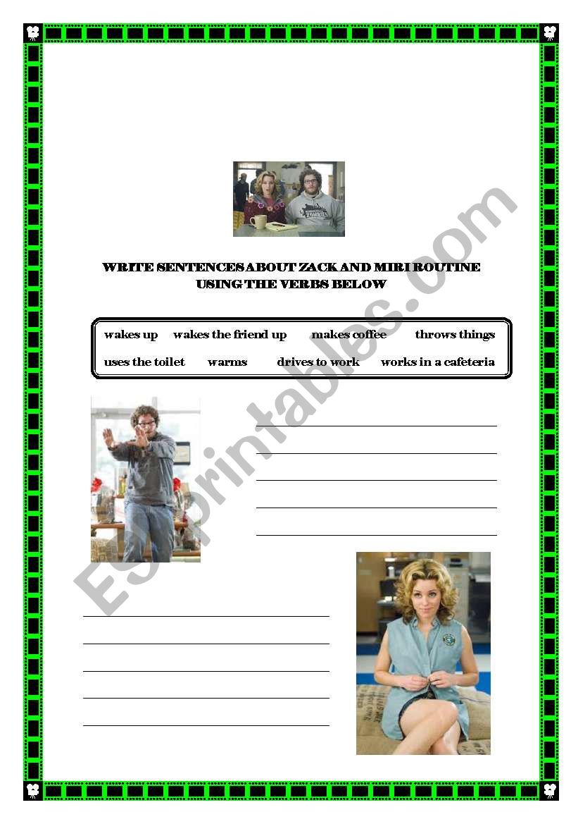 zack and miri routine worksheet