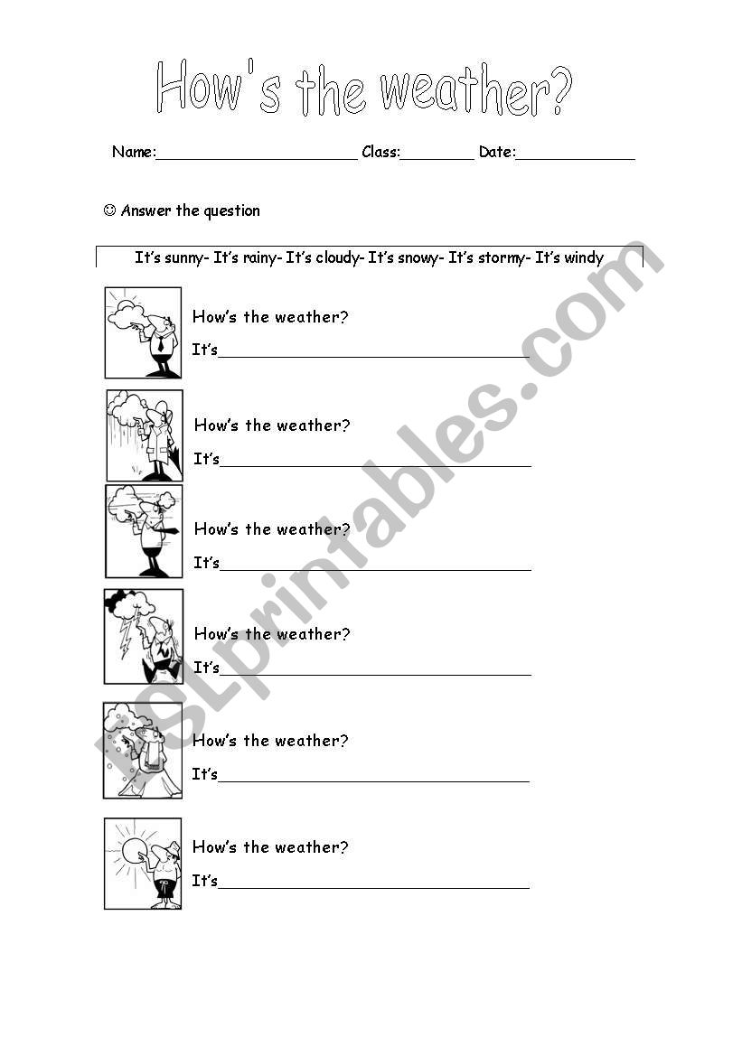 Hows the weather? worksheet