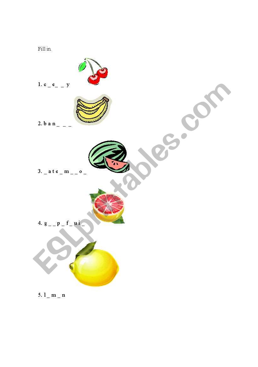 Fruit Quiz worksheet