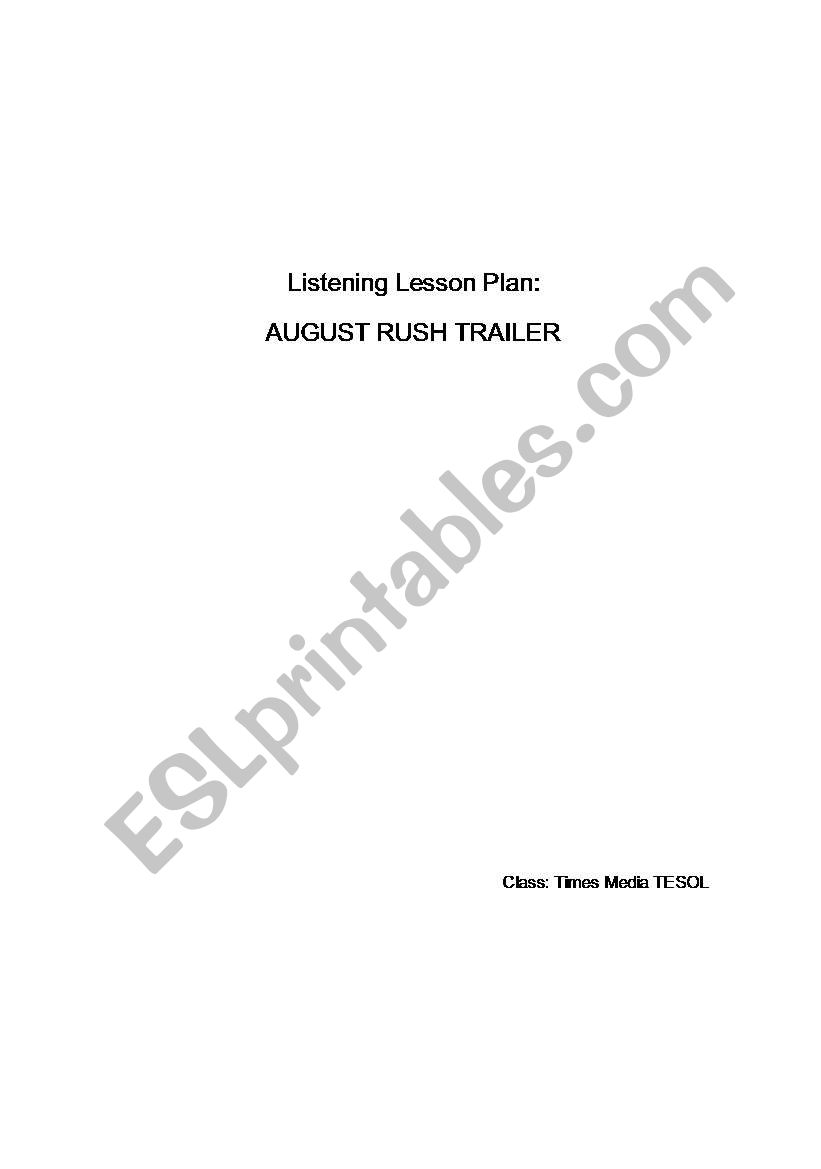 listening plan worksheet