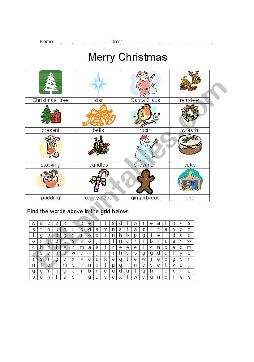 Merry Christmas worksheet