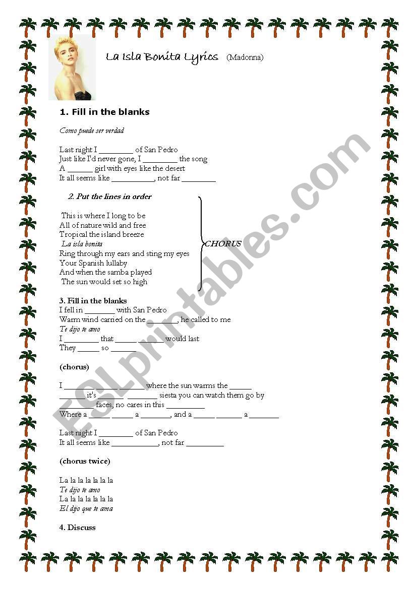 Madonna worksheet