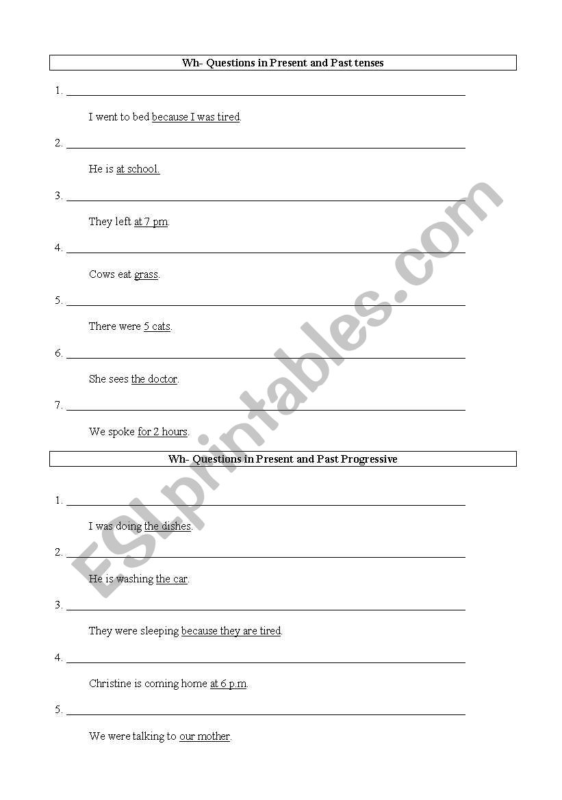 wh-questions worksheet