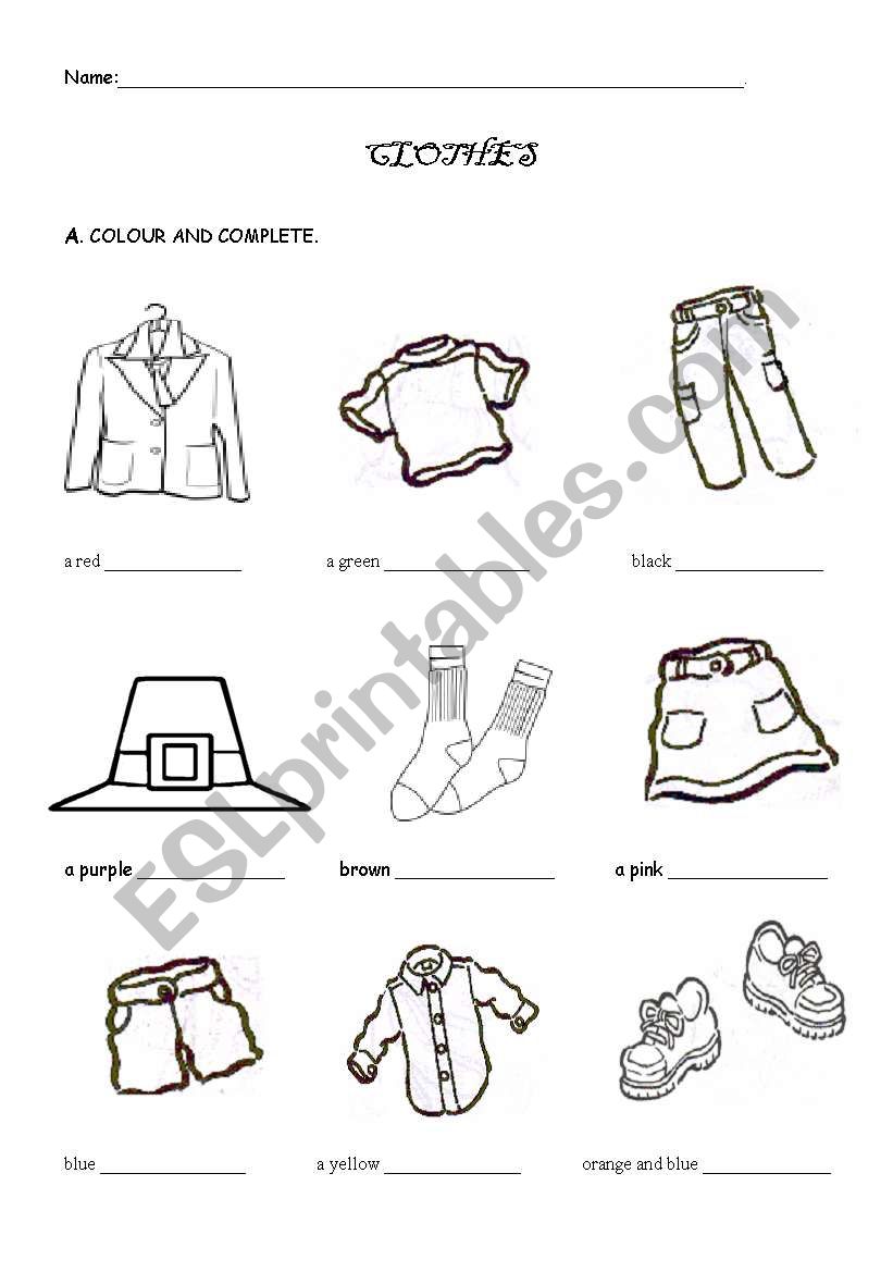 CLOTHES  worksheet