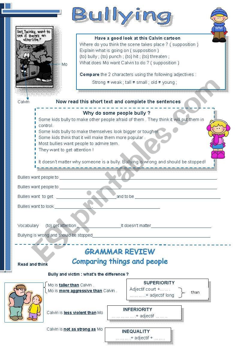 BULLYING worksheet