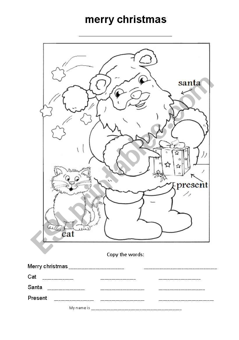 Colouring SANTA worksheet