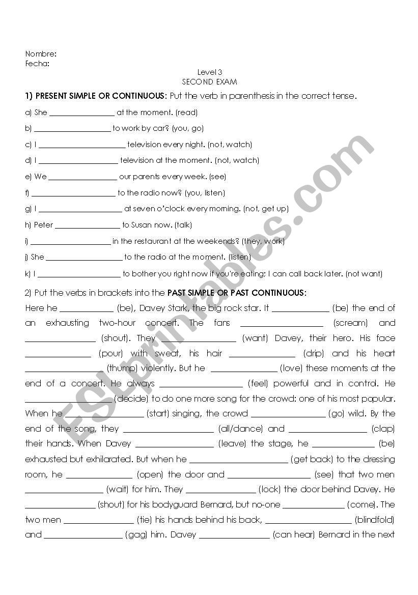 Intermediate Exam 2 worksheet