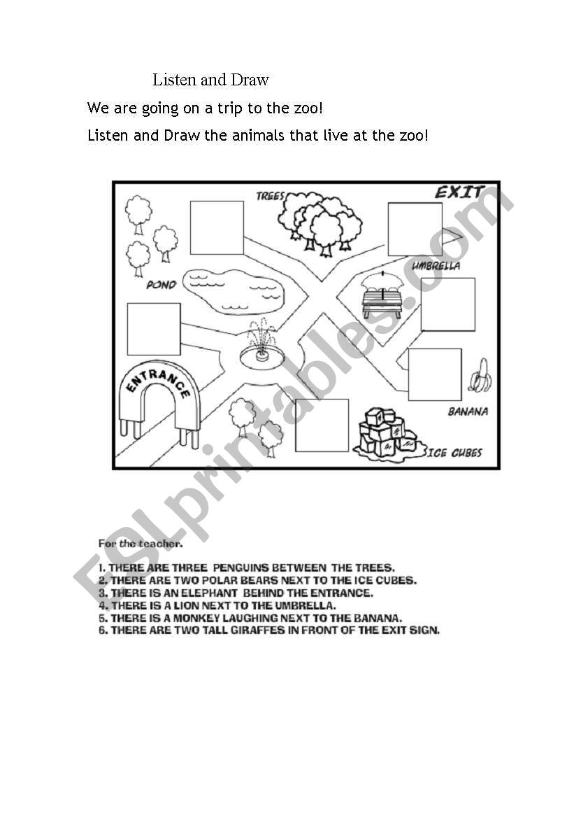 To the zoo worksheet