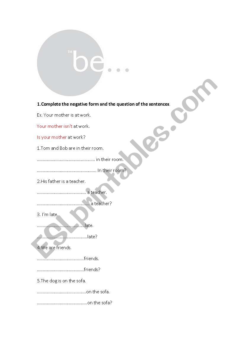 BE worksheet