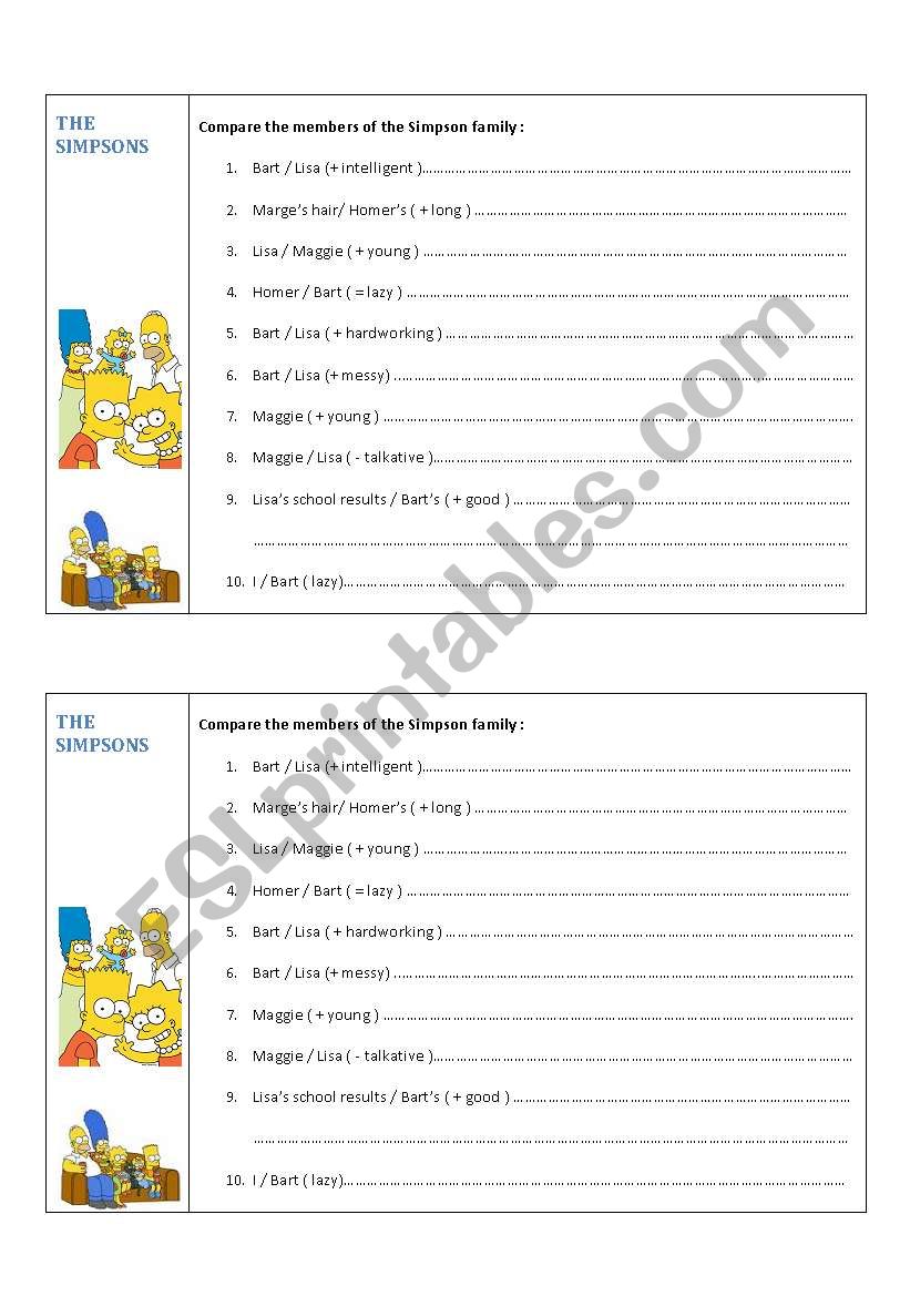 Comparatives with the Simpsons